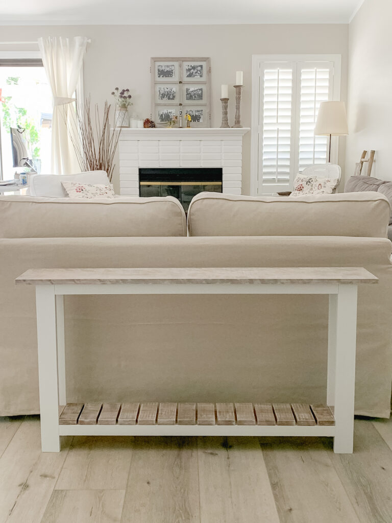 Easy DIY Custom Beachy Wood Entry Table