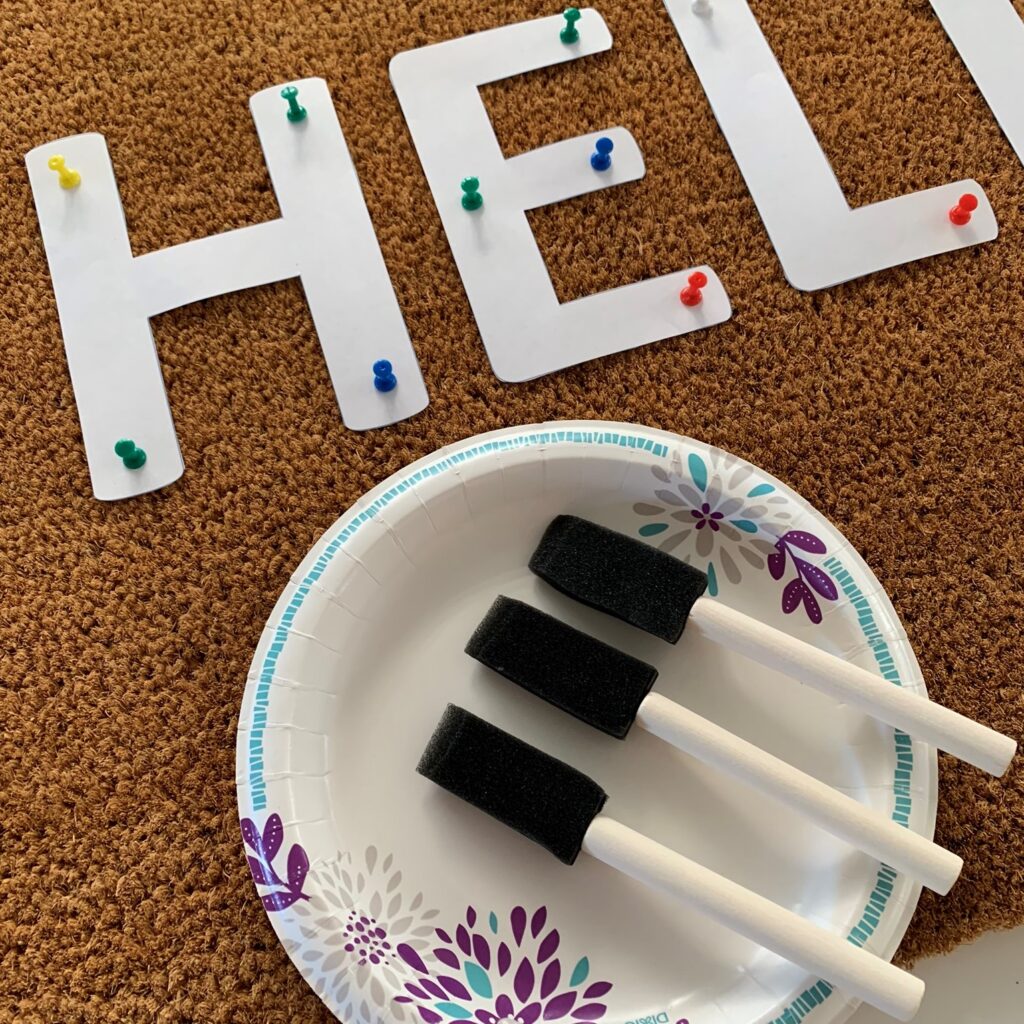 DIY doormat paint