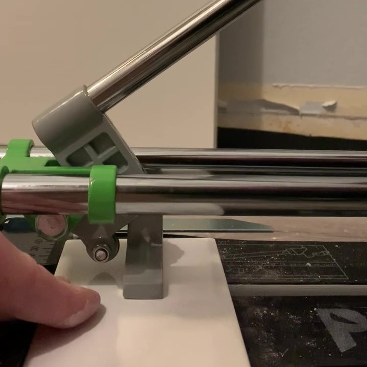 Cutting tile using Prowler Manual Tile Cutter