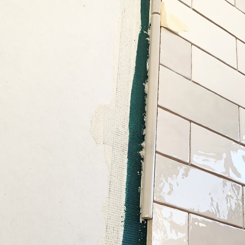adding shower trim for zellige tile similar to Bedrosians Cloe White