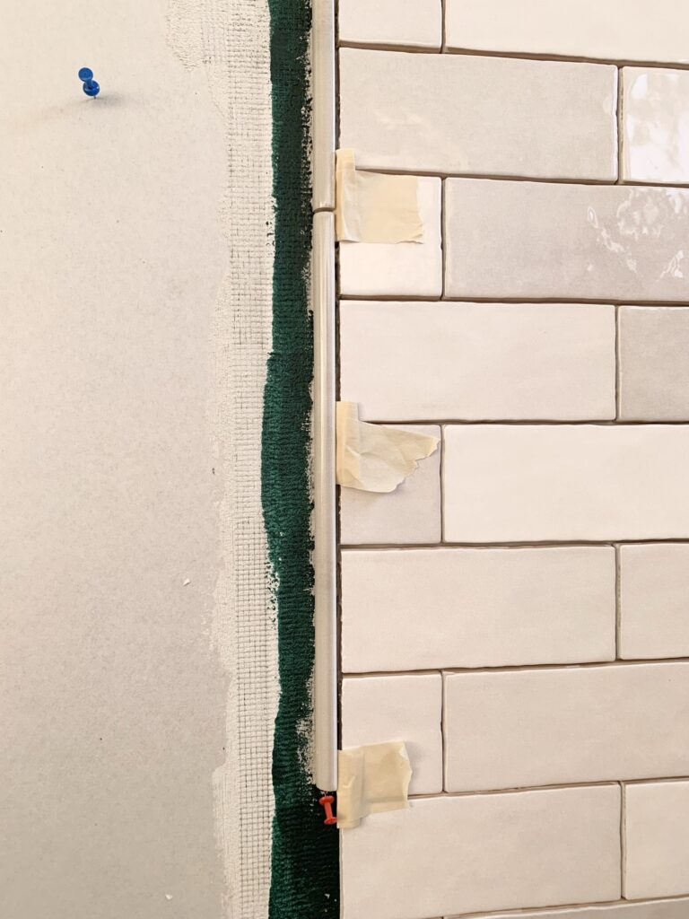 adding shower trim for zellige tile similar to Bedrosians Cloe White