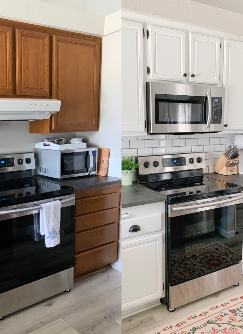 painting kitchen cabinets without sanding before and after