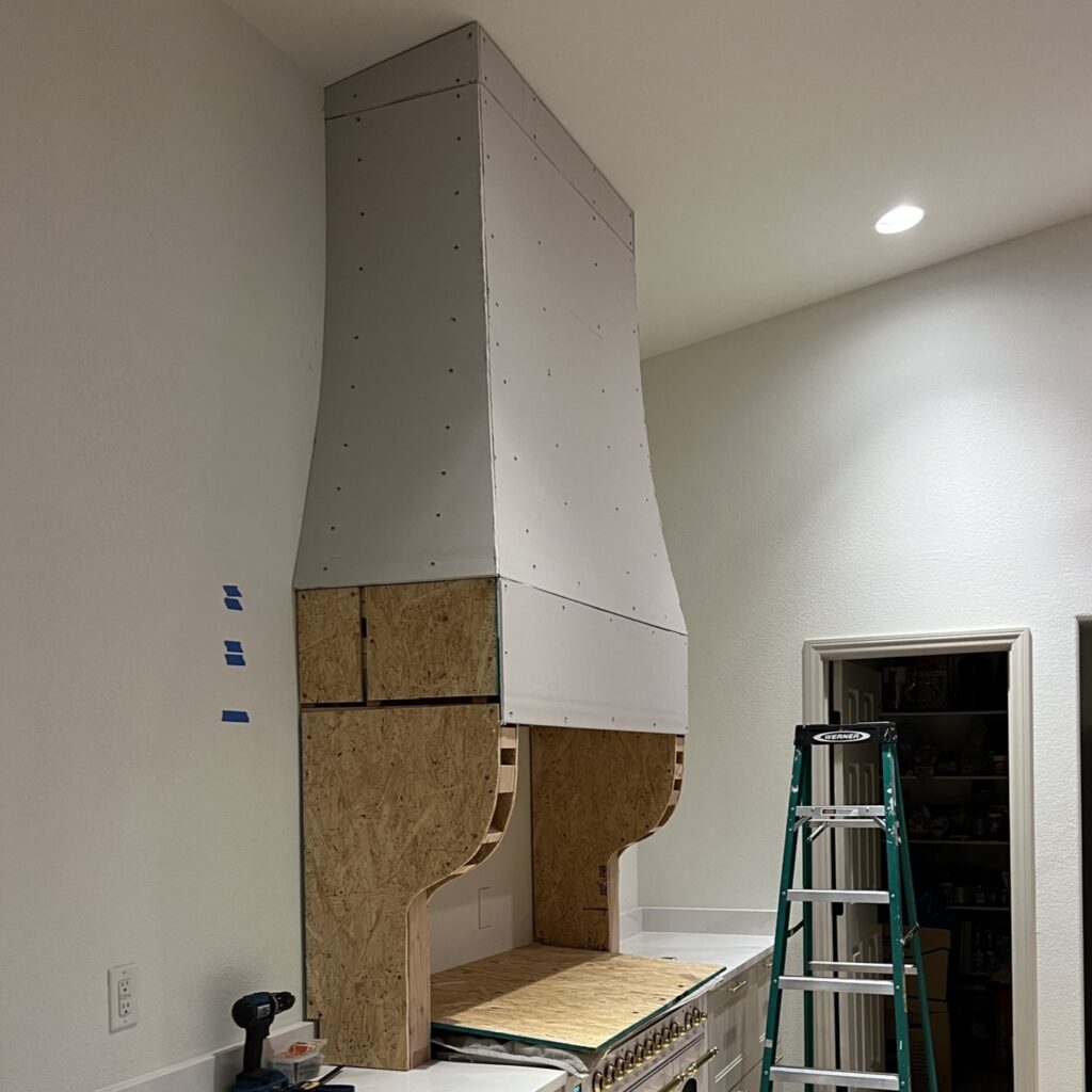 range hood out of drywall