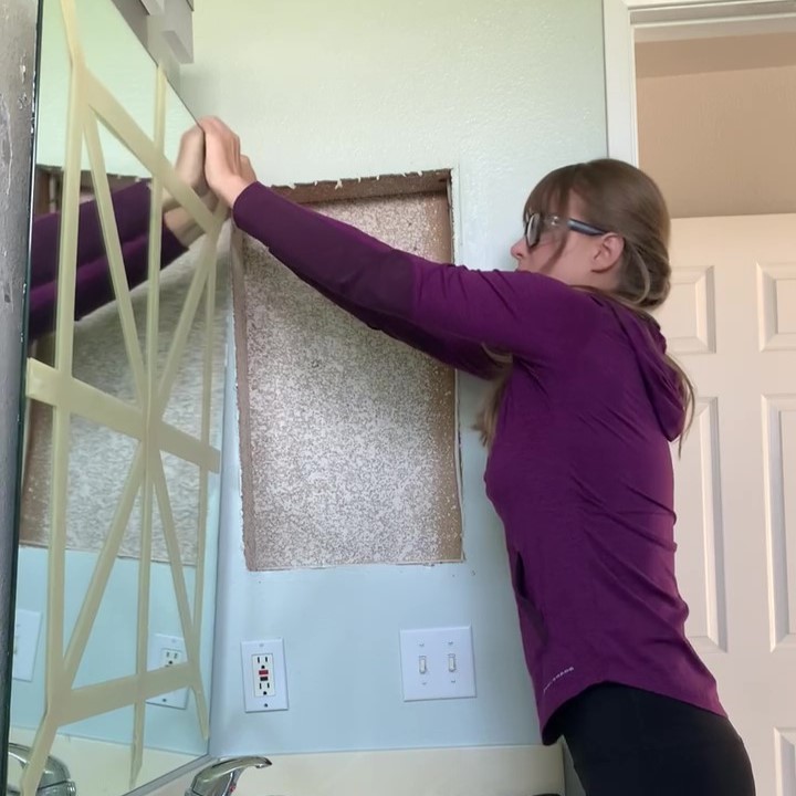 remove bathroom mirror during bathroom demo