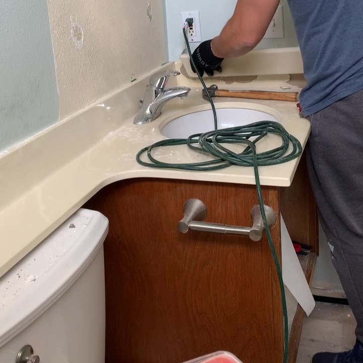 removing bathroom vanity