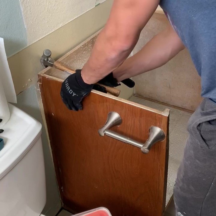 demolition of bathroom vanity