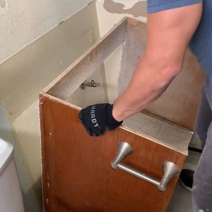 bathroom vanity demolition