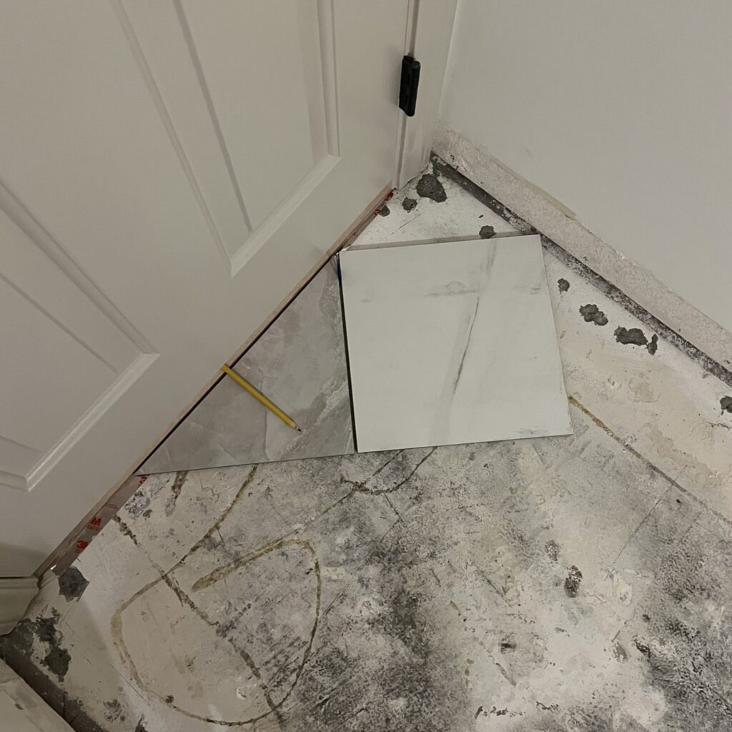 checkered floor installation