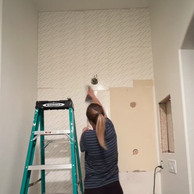 applying Musselbound tile mat