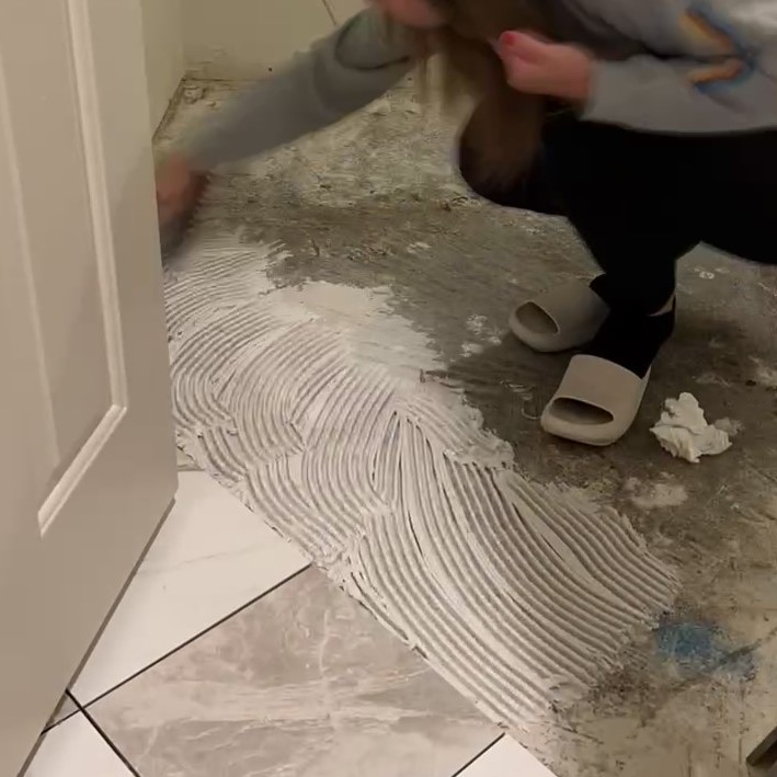 checkerboard floor installation