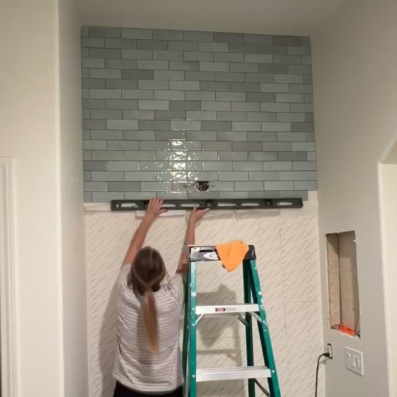 Bedrosians baby blue accent wall