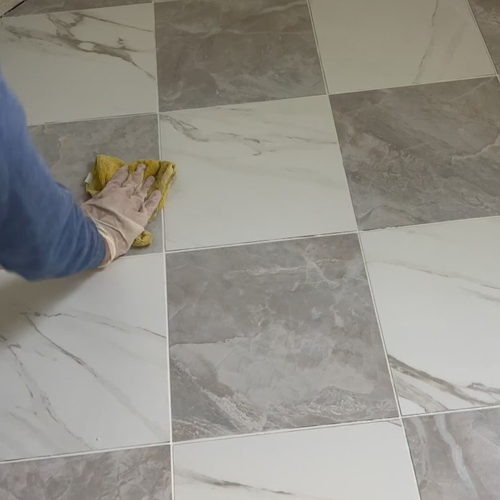 clean gray checkered floor