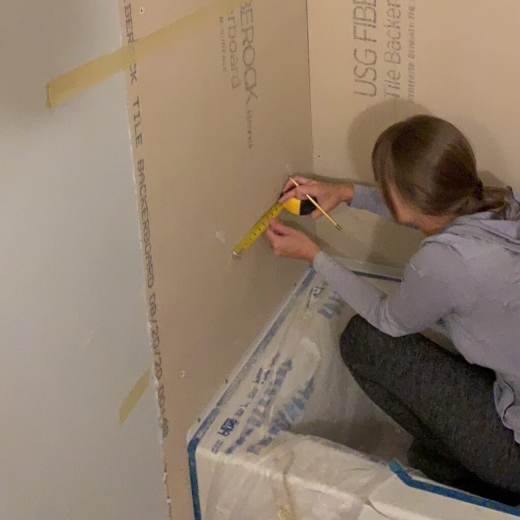measuring a niche in tile shower