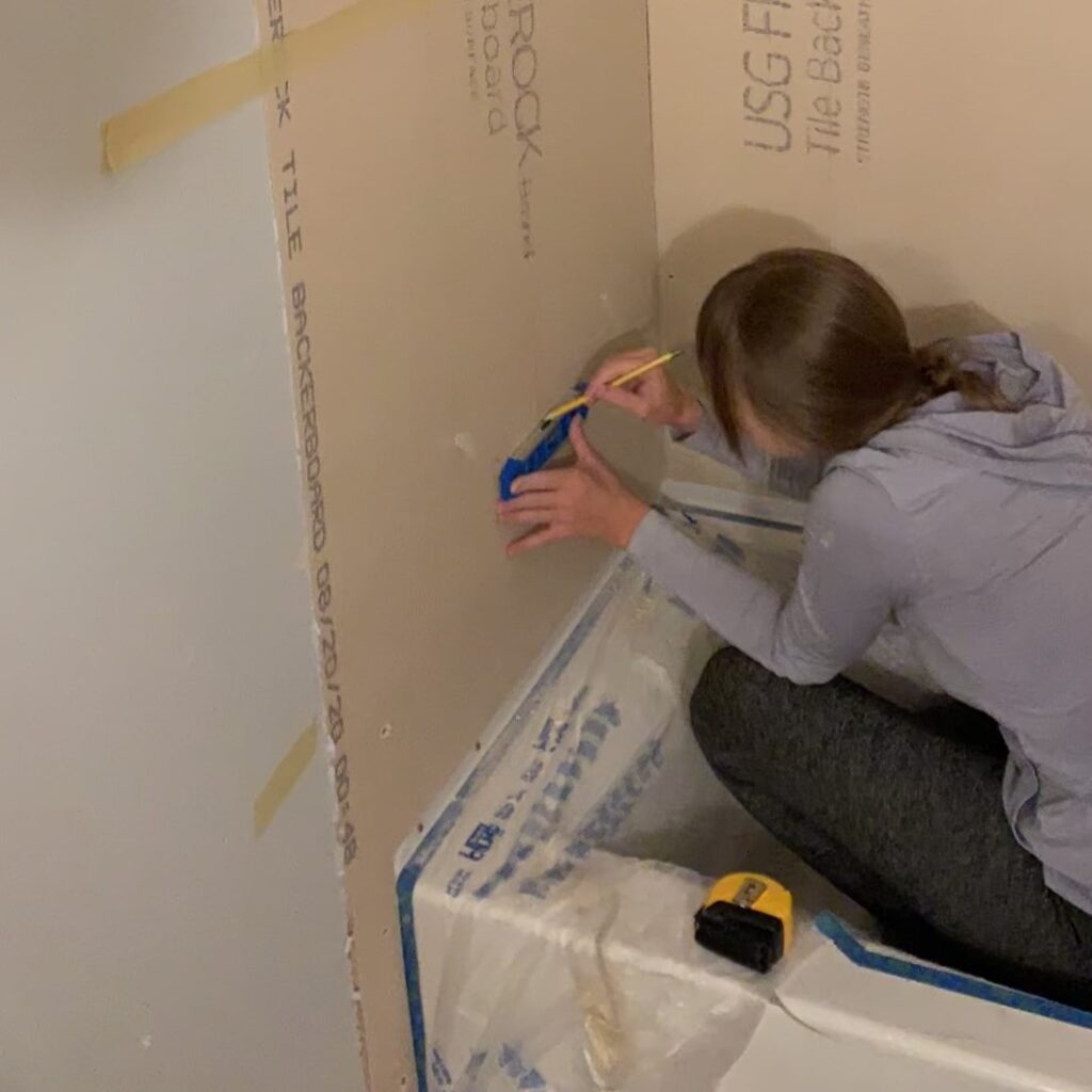 measuring space for custom shower niche