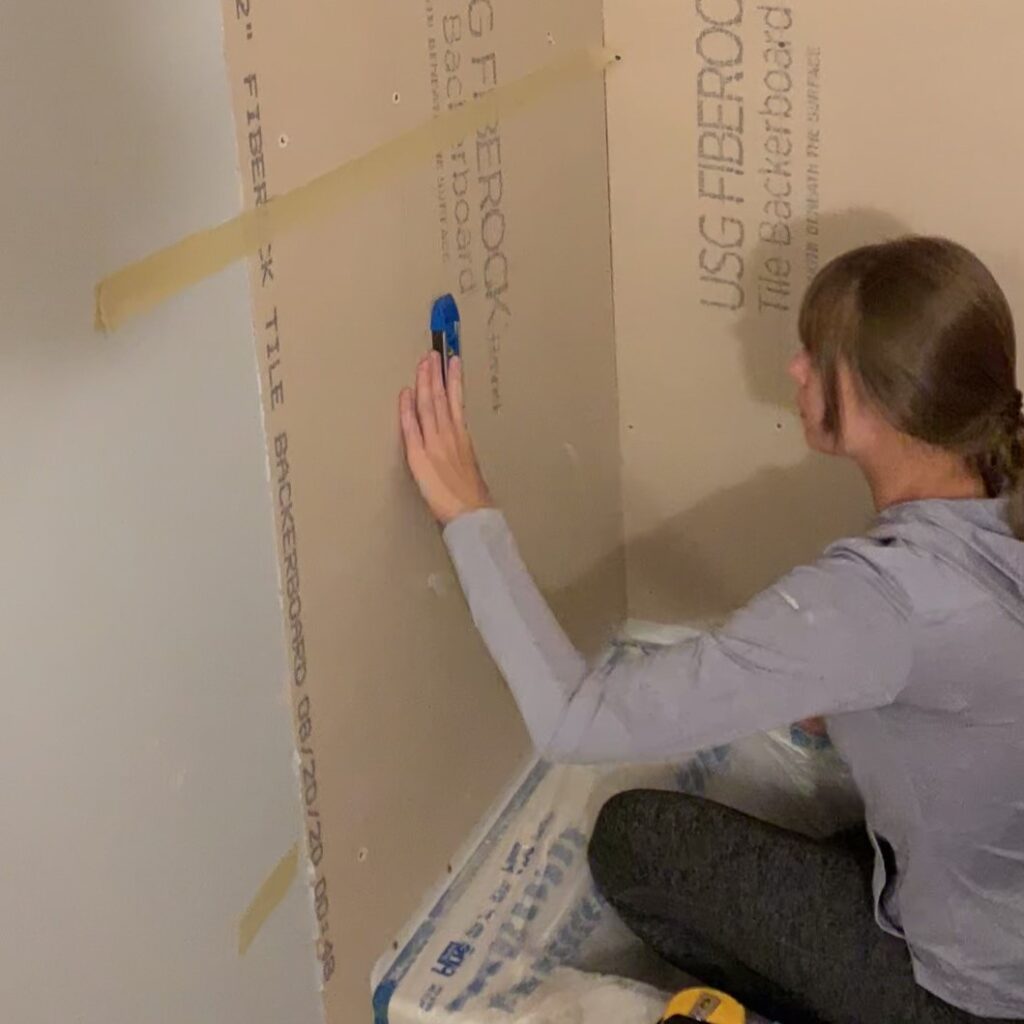 measuring space for custom shower niche