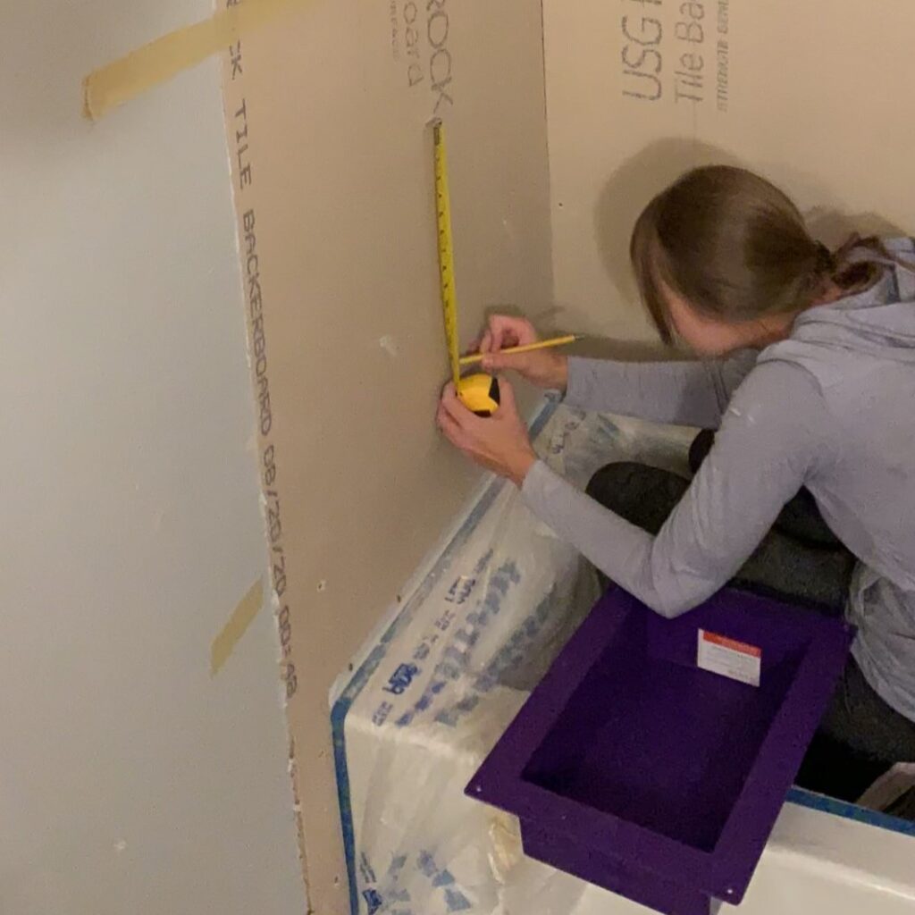 measuring for custom shower niche