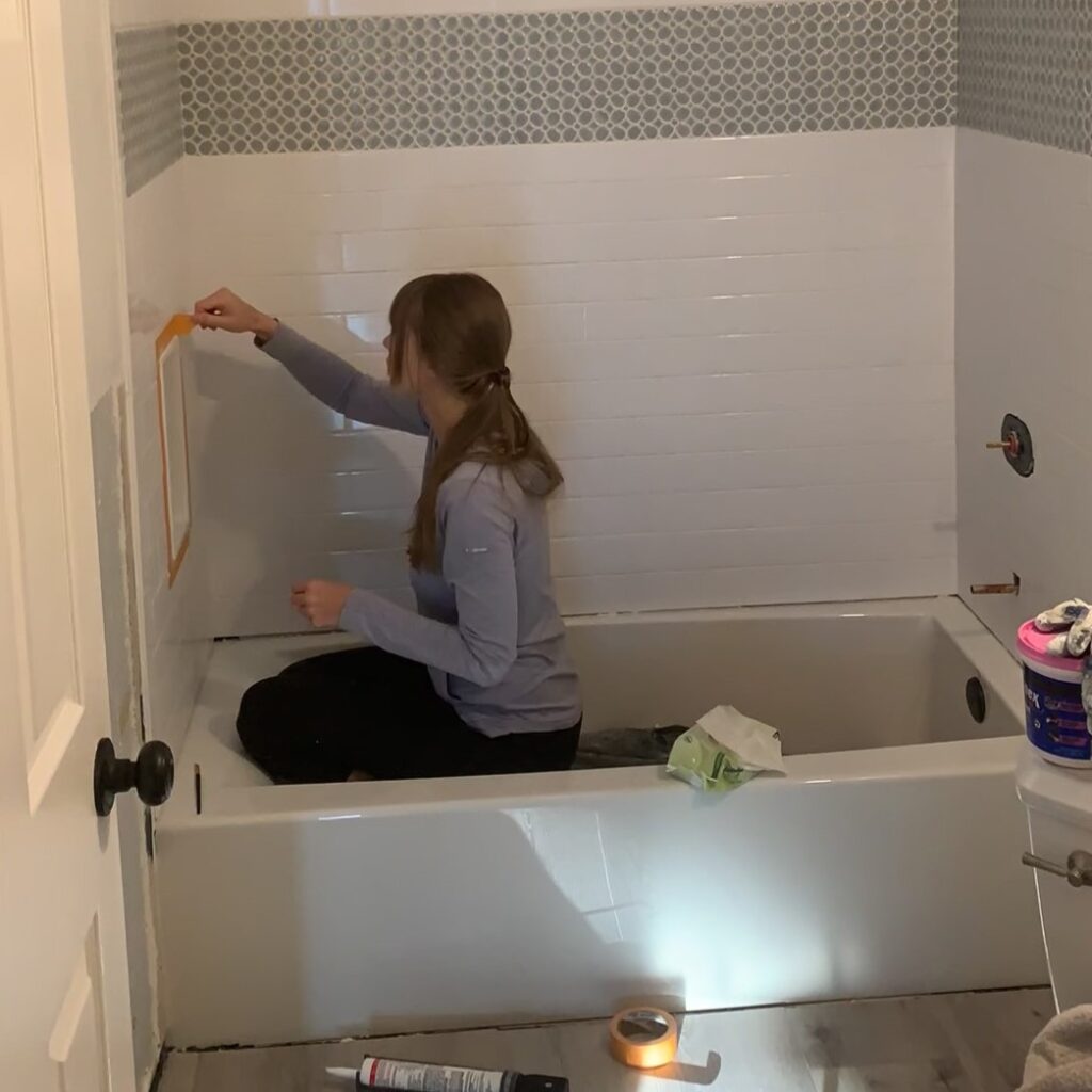 sealing shower niche with silicone