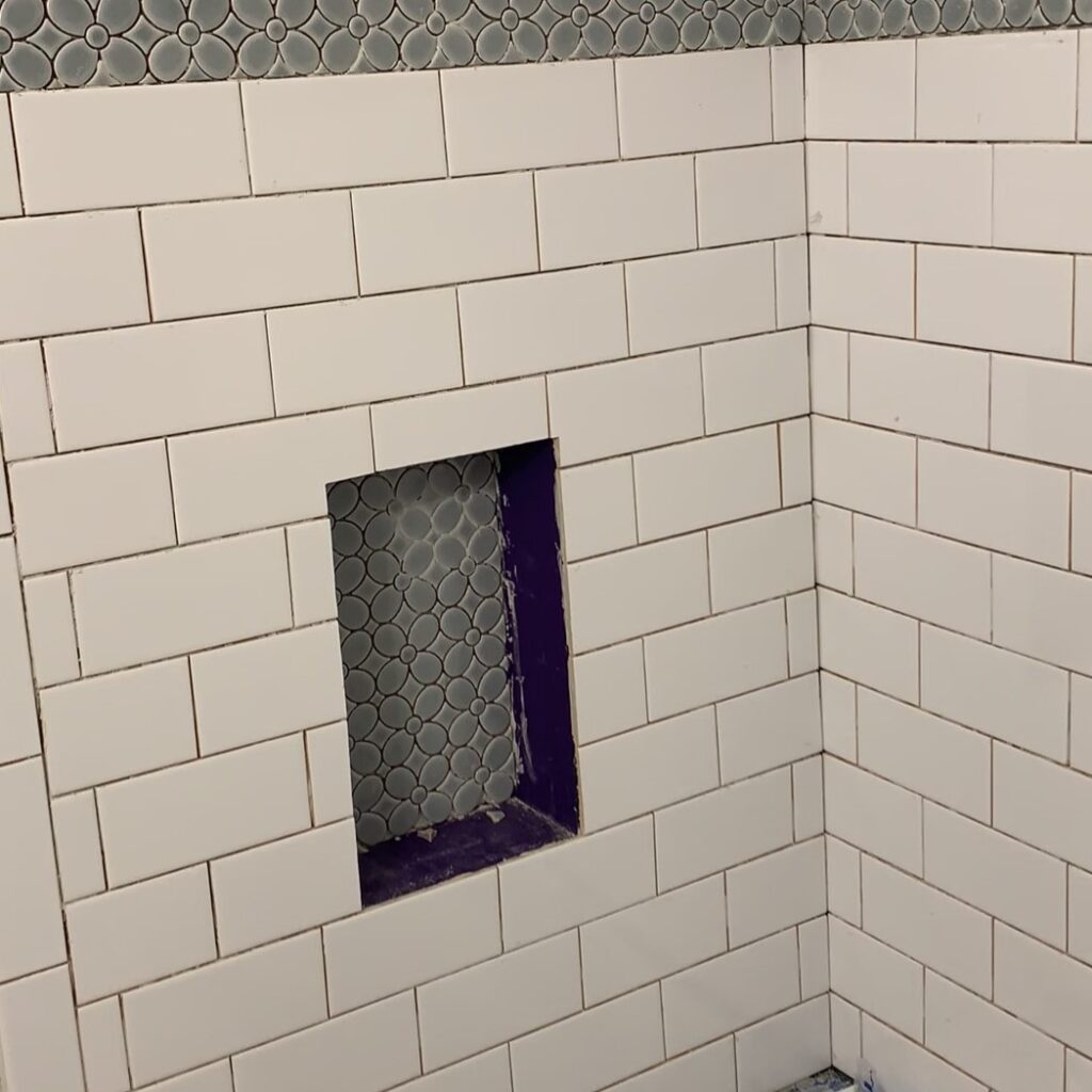 ceramic tile shower niche
