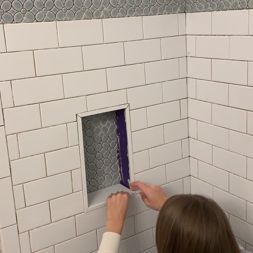 edge trim for custom shower niche