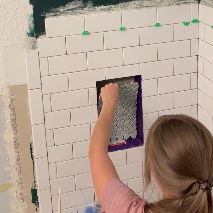 tiling custom shower niche