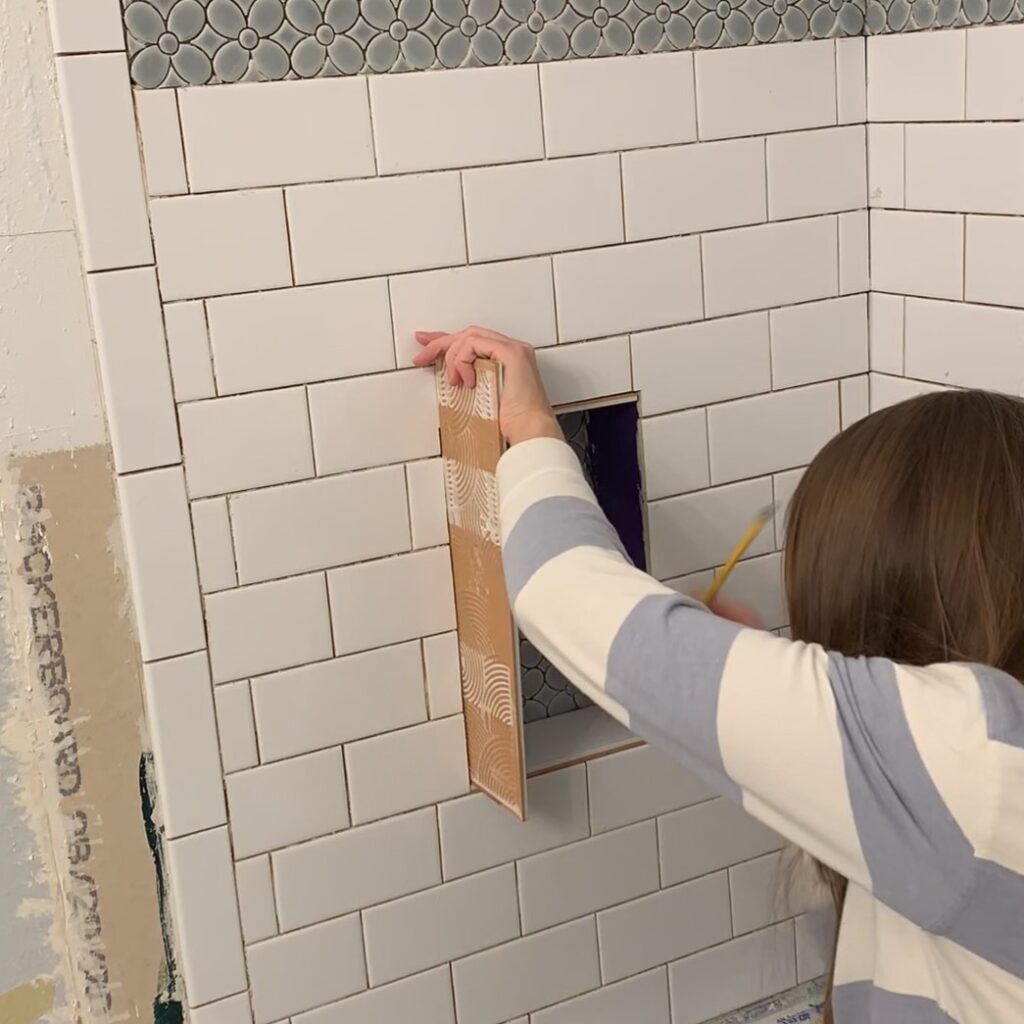 installing sides of shower niche