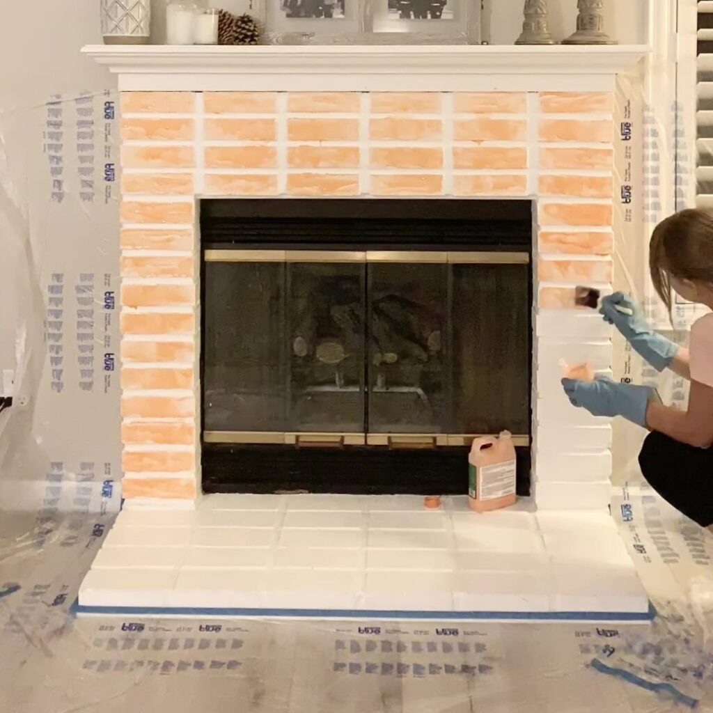 getting paint off brick fireplace