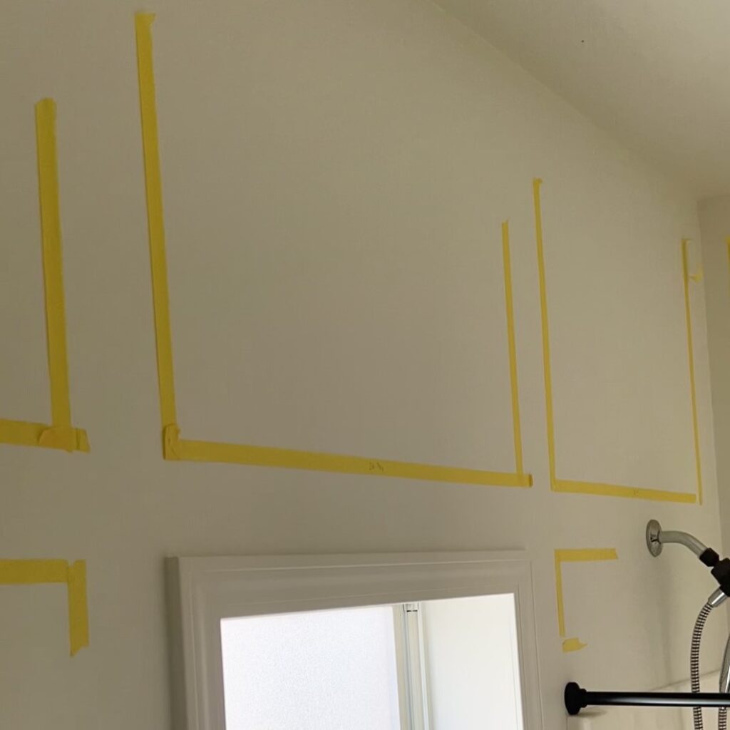 drawing outline and measuring for wall trim