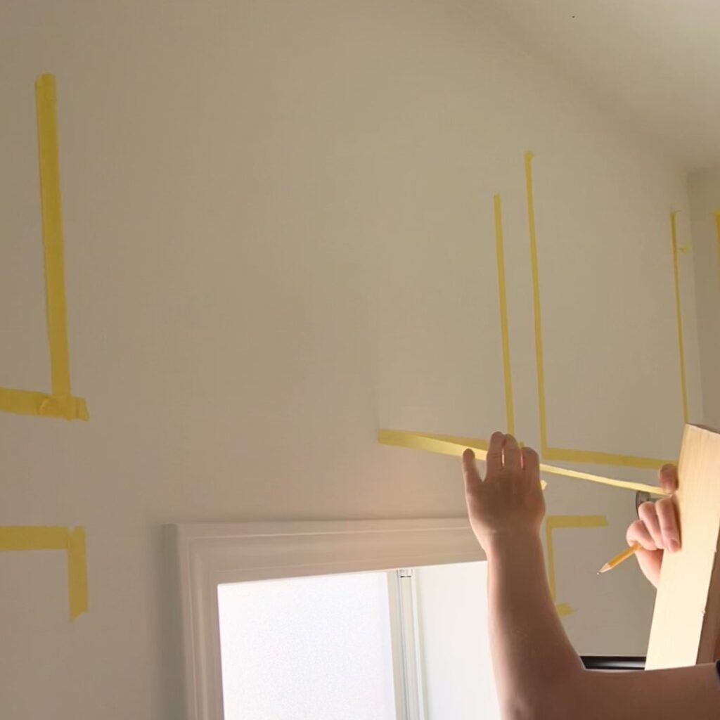 drawing outline and measuring for wall trim
