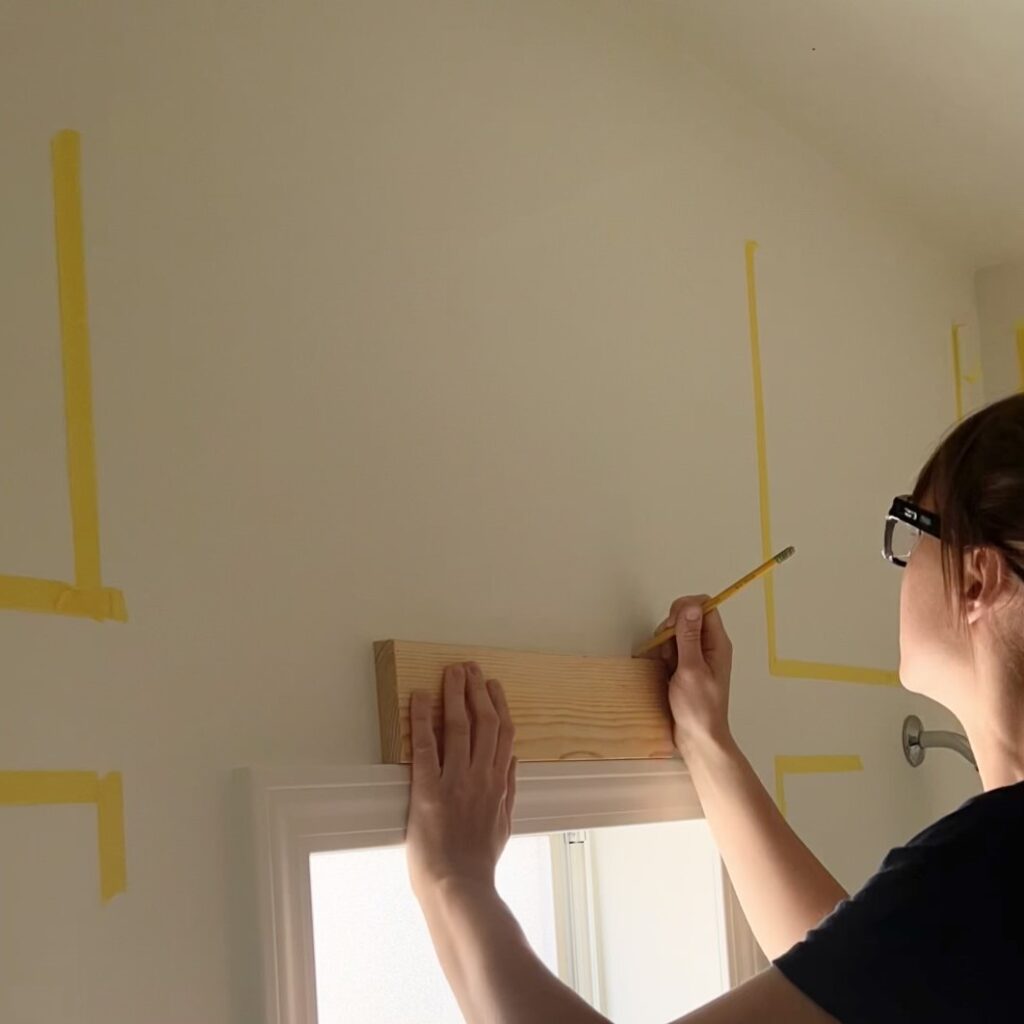 drawing outline and measuring for wall trim