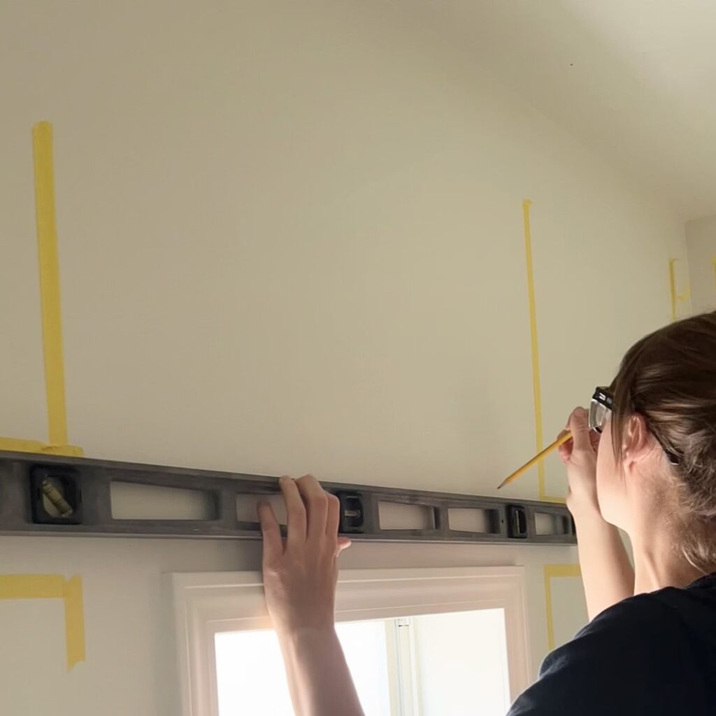 drawing outline and measuring for wall trim