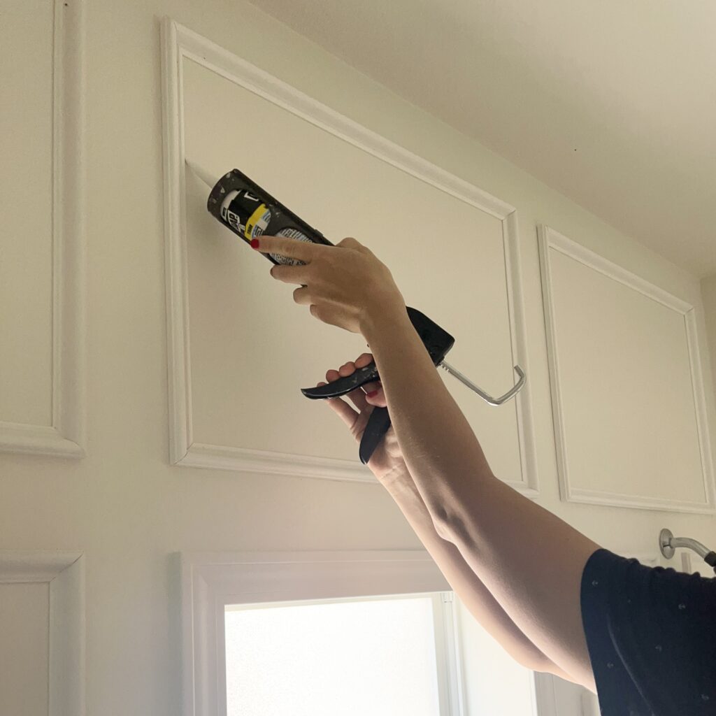filling and caulking diy wall trim