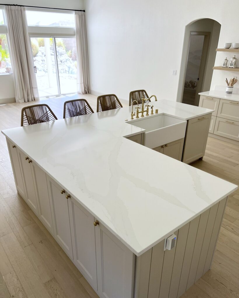Silestone Calacatta Gold with oak floors