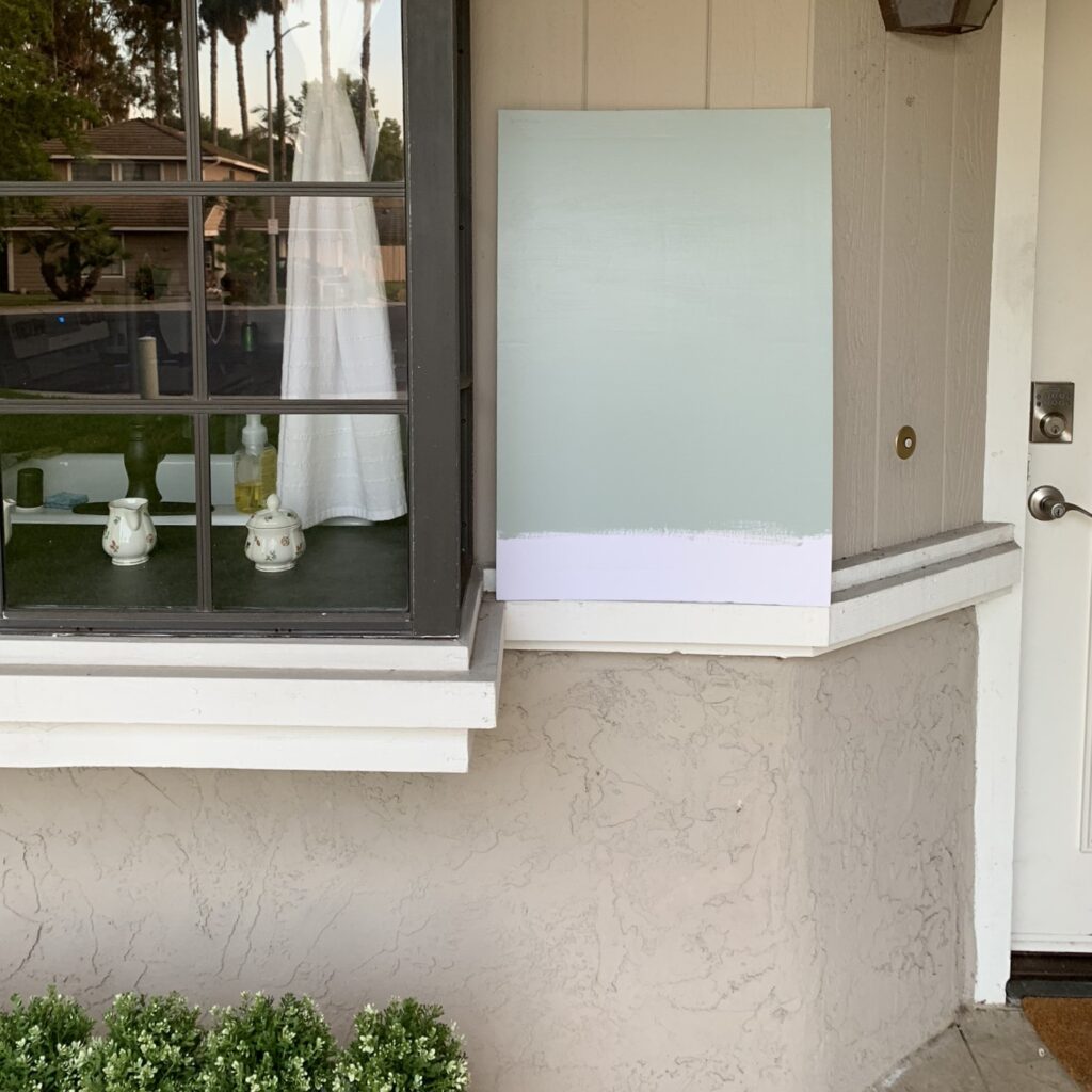 Sherwin Williams paint sample on exterior wall