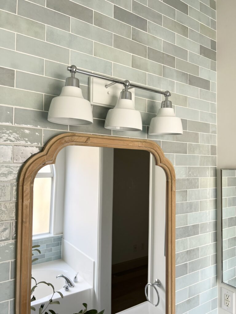 Bathroom with Bedrosians Cloe Baby Blue tile