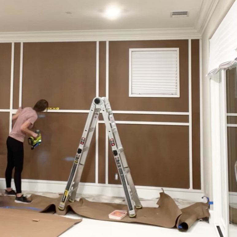 installing level trim for accent wall