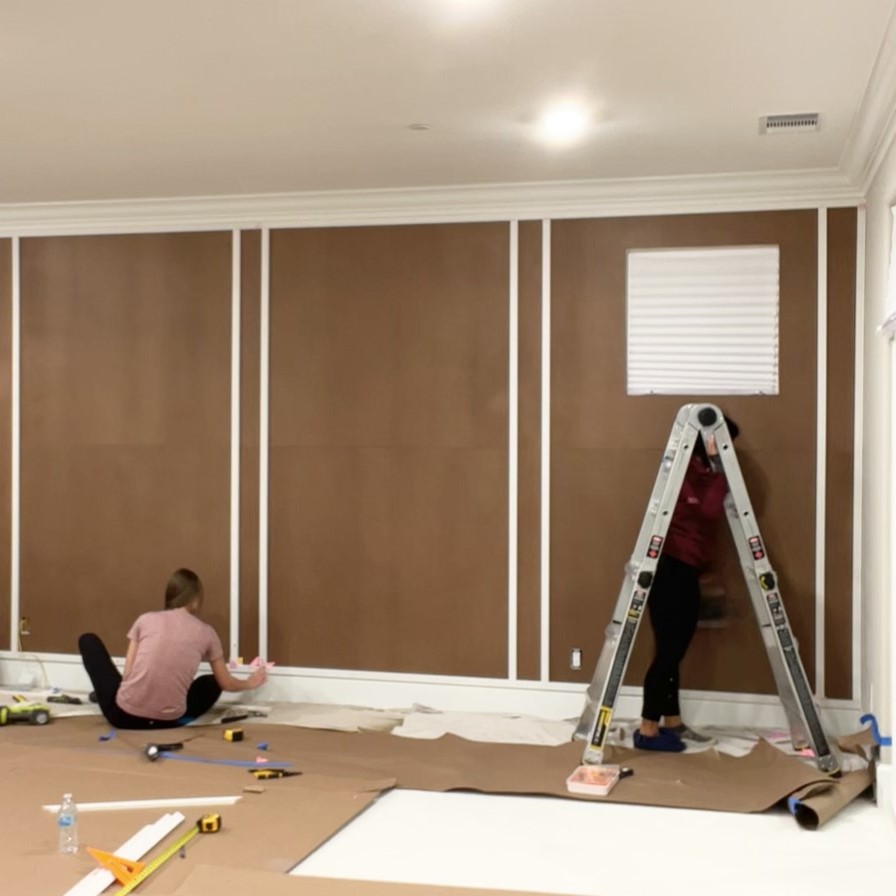 filling gaps in diy paneling wall