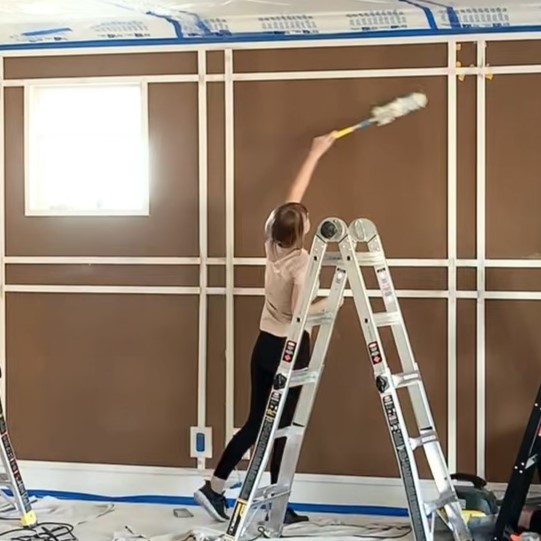 dusting off plaid accent wall