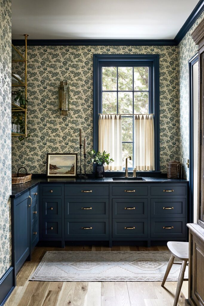 Hague Blue kitchen cabinets