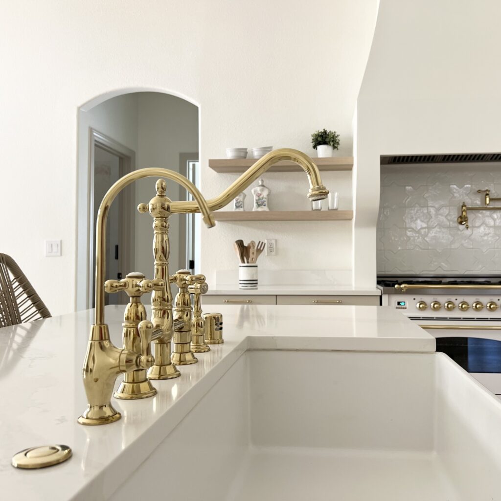 Kingston Brass polished brass kitchen faucet