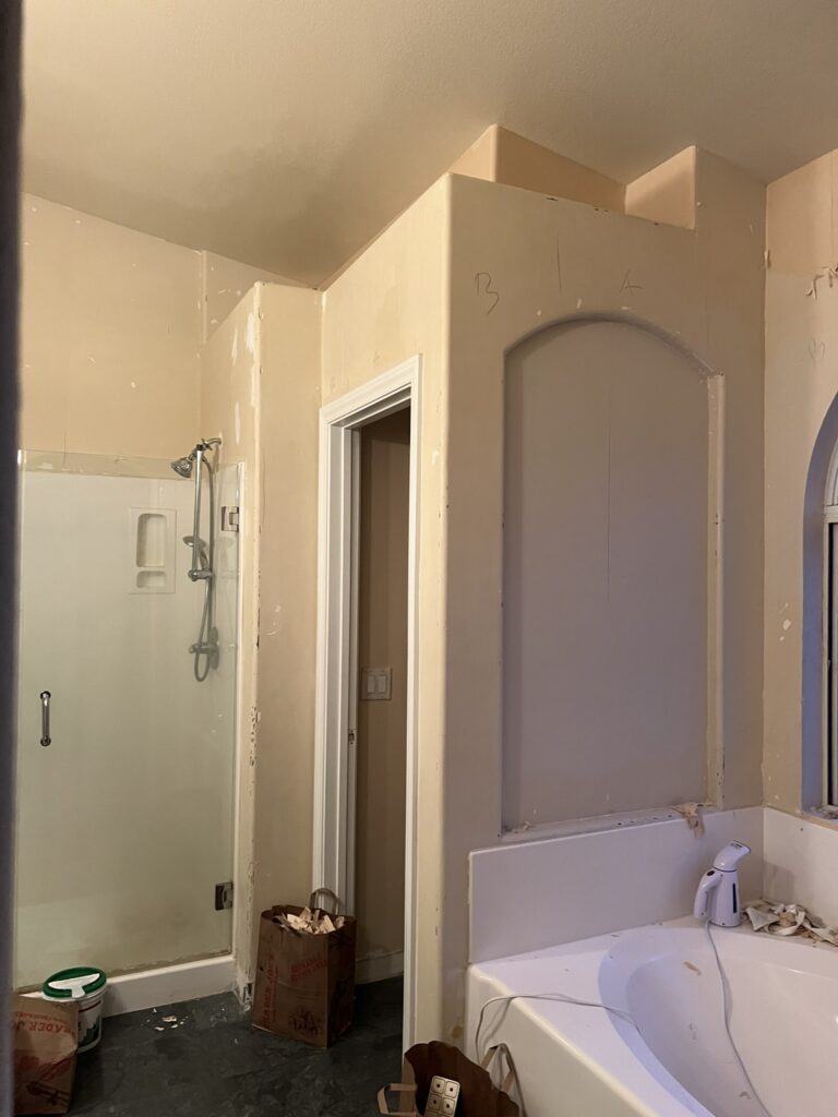 remodeling bathroom with water closet