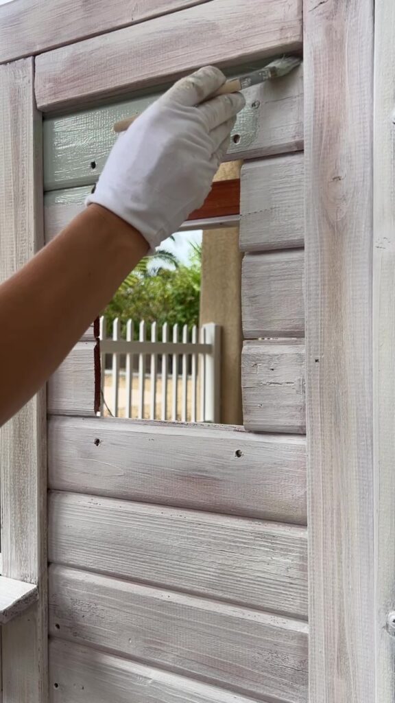 painting playhouse Oyster Bay by Sherwin Williams