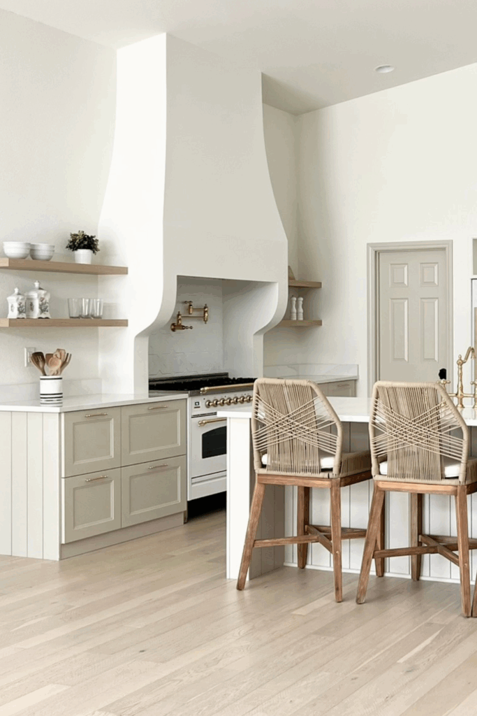 Sherwin Williams Alabaster kitchen walls and ceiling