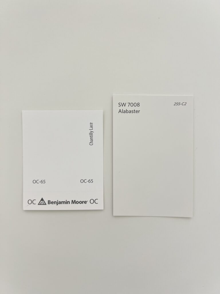 Sherwin Williams Alabaster vs Chantilly Lace