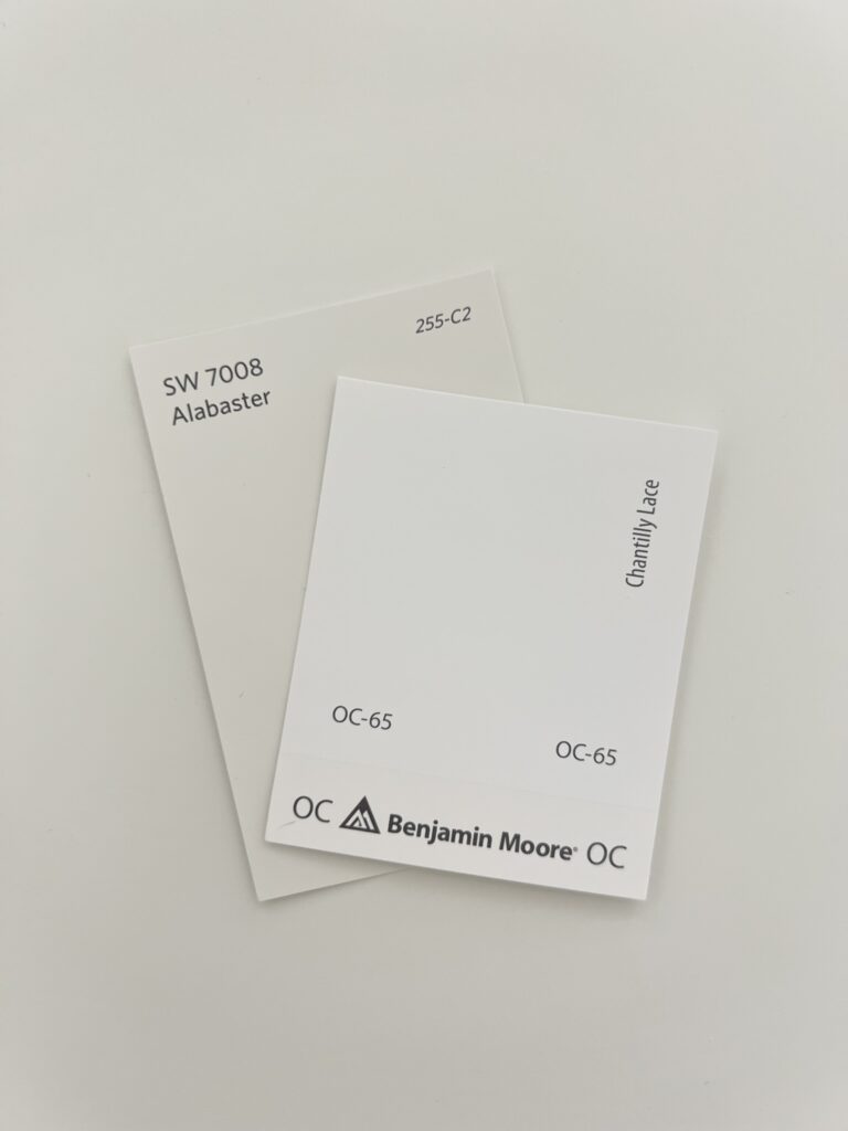 Sherwin Williams Alabaster vs Chantilly Lace