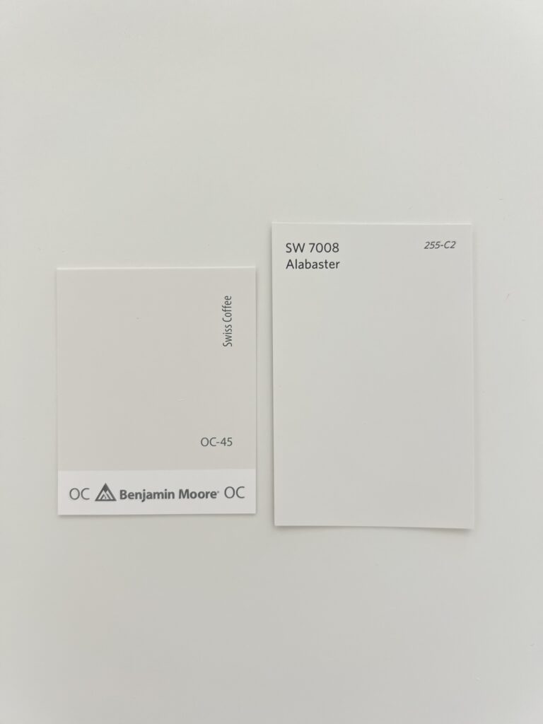 Sherwin Williams Alabaster vs Swiss Coffee