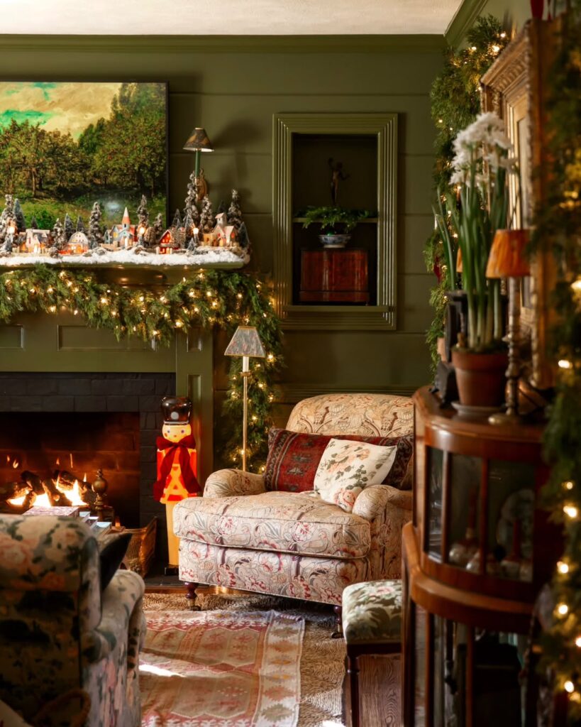 moody fireplace decor