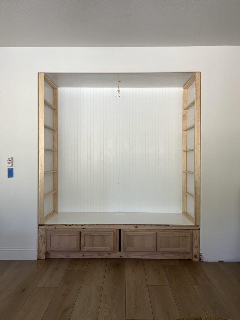 reading nook with bookshelves