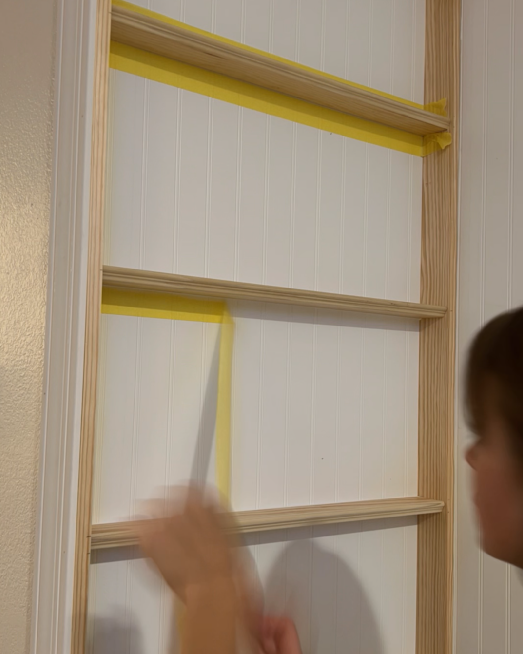 caulking bookshelves