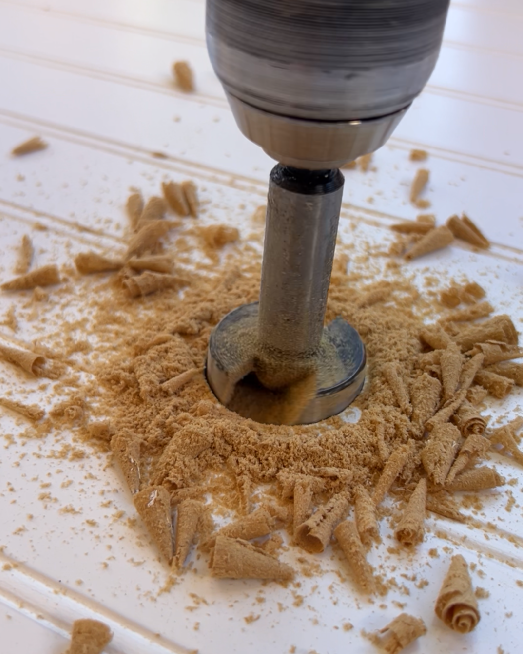 cutting a circle into wall paneling