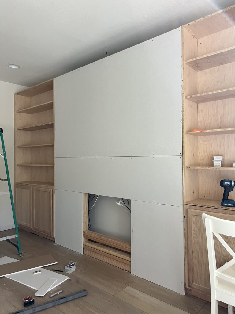 built ins around fireplace diy